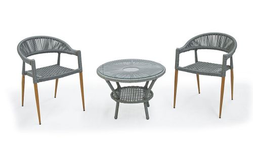 Rattan Fancy Çay Seti Takımı - Gri