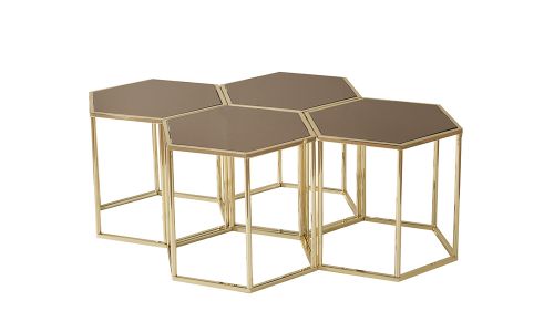 Sıla 170 Orta Sehpa Seti - Gold